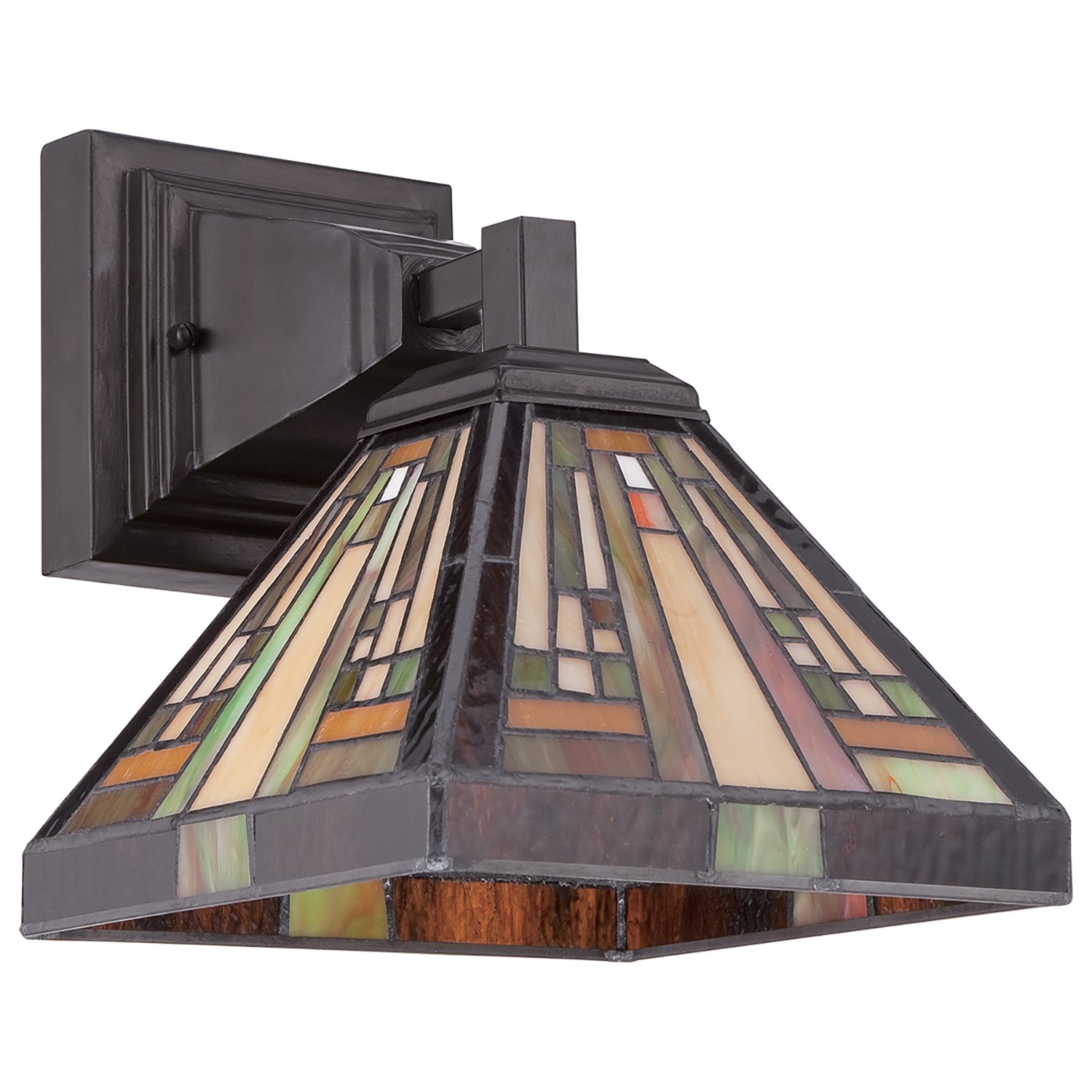 Appliques - Lampade Da Parete Tiffany Stephen Metallo Bronzo Vintage 1 Luce E27 QZ-STEPHEN1