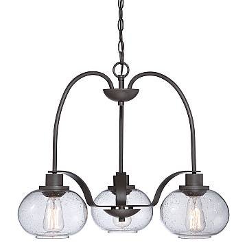 Lampadario Industrial Trilogy Metallo Bronzo Antico 3 Luci E27 3 Diffusori