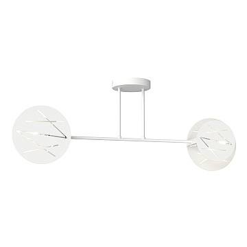 Plafoniera 2 Luci Usir Acciaio Bianco Bracci Diffusori A Cerchio Plafoniera 2 Luci Usir Acciaio Bianco Bracci Diffusori A Cerchio