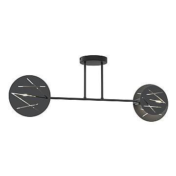 Plafoniera 2 Luci Usir Acciaio Nero A Bracci E Diffusori A Cerchio Plafoniera 2 Luci Usir Acciaio Nero A Bracci E Diffusori A Cerchio