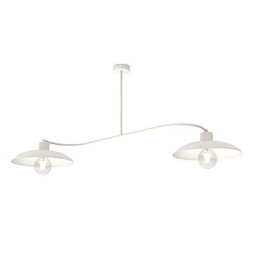 Bilanciere Industrial 2 Luci Mnemosyne Acciaio Bianco E Diffusori A Cupola