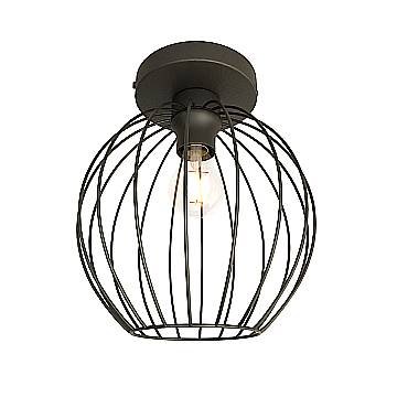 Plafoniera Minimal Industrial Orion 1 Luce Nera