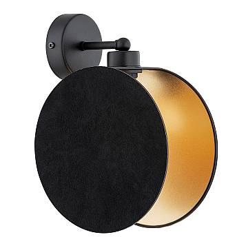 Applique 1 Luce Moderna Orion In Acciaio Nero E Oro