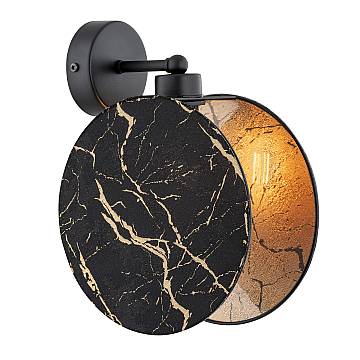 Applique 1 Luce Moderna Orion In Acciaio Effetto Marmo Nero