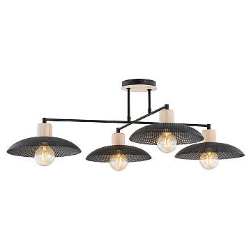 Lampadario Minimal Ramachandra Acciaio Nero 4 Luci E27 Lampadario Minimal Ramachandra Acciaio Nero 4 Luci E27
