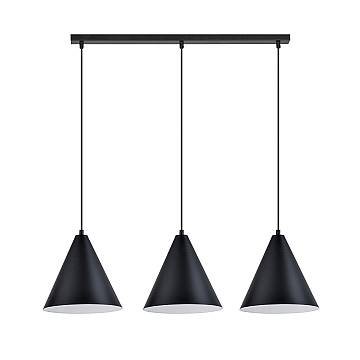 Sospensione Nordica Su 3 Luci In Acciaio Nero