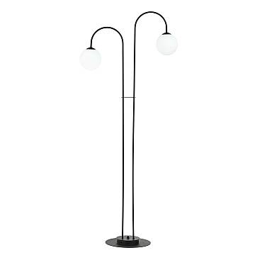 Lampadario Minimal Sharada Acciaio Nero 2 Luci E14