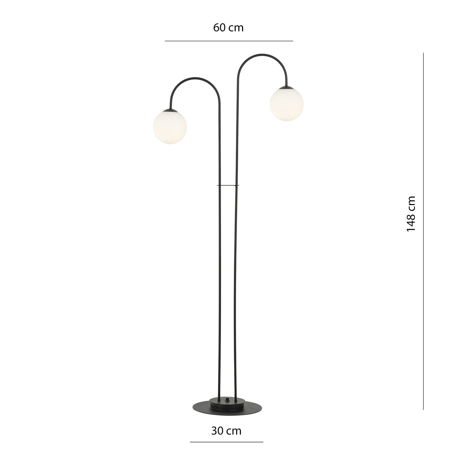 Lampadario Minimal Sharada Acciaio Nero 2 Luci E14 1288/LP2