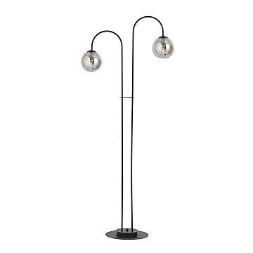 Lampadario Minimal Sharada Acciaio Nero Grigio 2 Luci E14