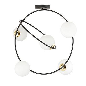 Lampadario Minimal Tsukiyomi Acciaio Nero Oro 5 Luci E14 Lampadario Minimal Tsukiyomi Acciaio Nero Oro 5 Luci E14