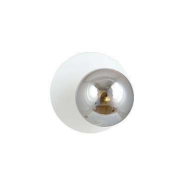 Lampada Da Parete Contemporanea Lothbrok 1 Luce Acciaio Bianco E Vetro Fumè