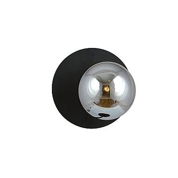 Lampada Da Parete Contemporanea Lothbrok 1 Luce Acciaio Nero E Vetro Fumè