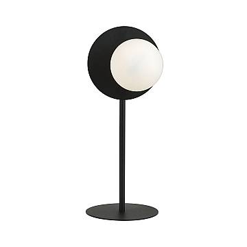 Lampada Da Tavolo Contemporanea Lothbrok 1 Luce Acciaio Nero Vetro Opalino