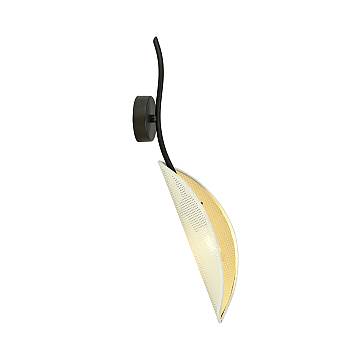 Applique Nordica 1 Luce Marte In Acciaio Nero Bianco E Oro