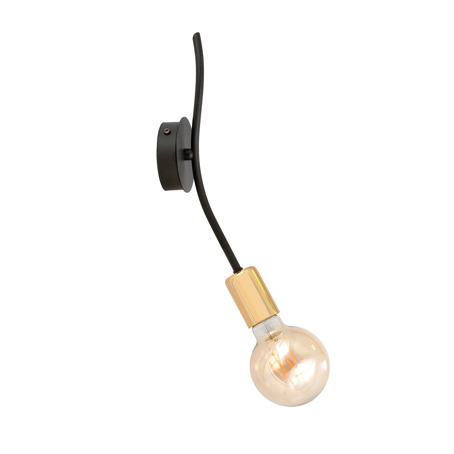 Applique Industrial 1 Luce Sugu In Acciaio Nero E Oro A Braccio 1125/K1