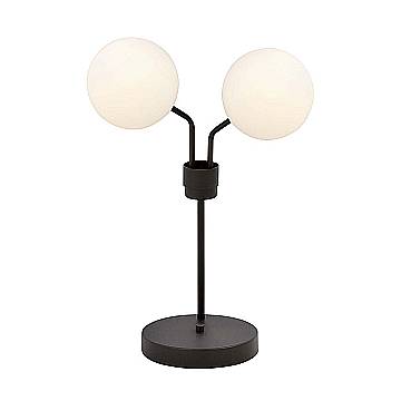 Lampada Da Tavolo Moderna Orione Acciaio Nero 2 Luci E14 Ip20