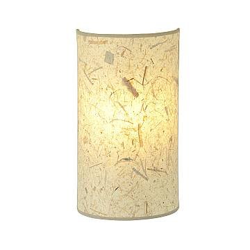 Applique Minimal 1 Luce Ladone Acciaio Bianco E Beige Effetto Sughero