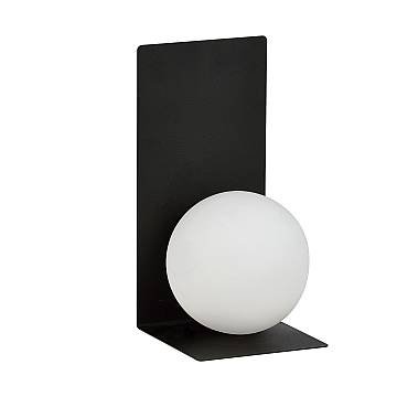 Applique Minimal 1 Luce Indiretta Pavaka Base Acciaio Nero E Vetro Opale