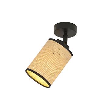 Plafoniera Spot 1 Luce Bronx Acciaio Nero E Rattan Paralumi Regolabile Plafoniera Spot 1 Luce Bronx Acciaio Nero E Rattan Paralumi Regolabile