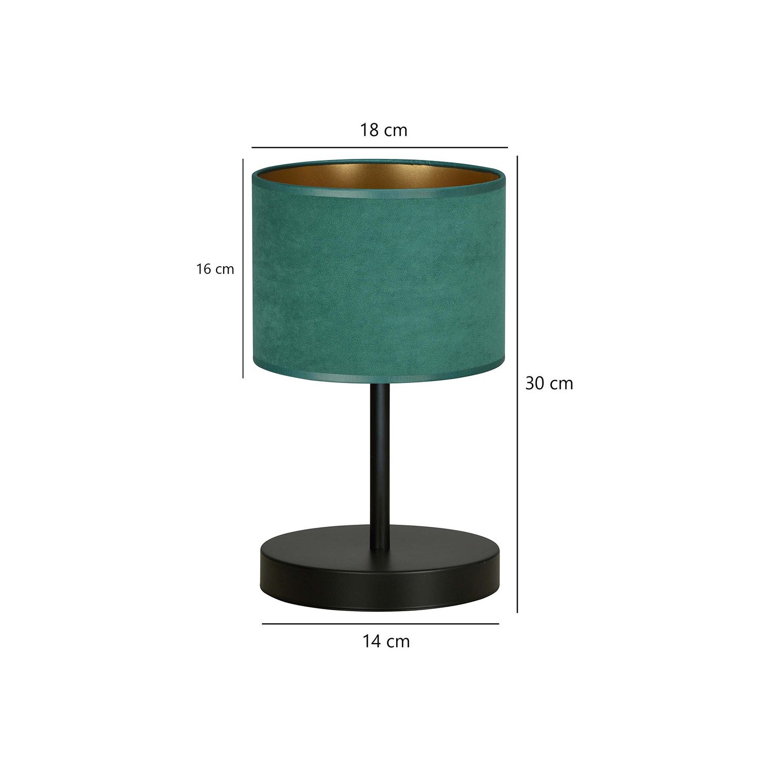 Lampada Da Tavolo 1 Luce Vinayaka Acciaio Nero E Paralume In Tessuto Verde 1051/LN1