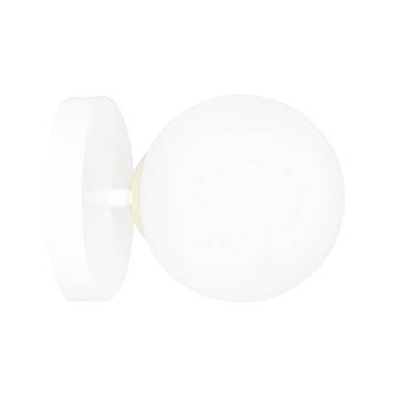 Applique A 1 Luce Narayana Acciaio Bianco E Sfera In Vetro Bianco E Oro