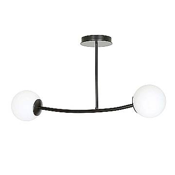 Plafoniera Contemporaneo Ramachandra Acciaio Nero 2 Luci E14 Plafoniera Contemporaneo Ramachandra Acciaio Nero 2 Luci E14