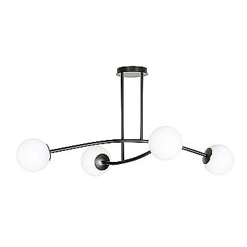 Plafoniera Contemporaneo Ramachandra Acciaio Nero 4 Luci E14 Plafoniera Contemporaneo Ramachandra Acciaio Nero 4 Luci E14