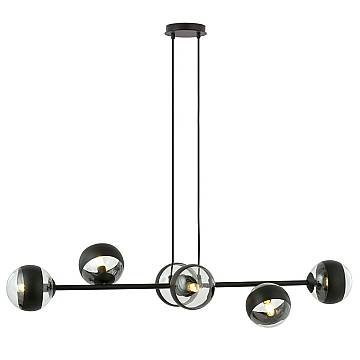 Lampadario Contemporaneo Su Acciaio Nero 6 Luci E14