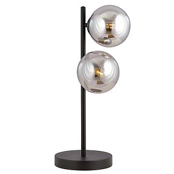 Lampade Da Scrivania Minimal Sharada Acciaio Nero Grigio 2 Luci E14