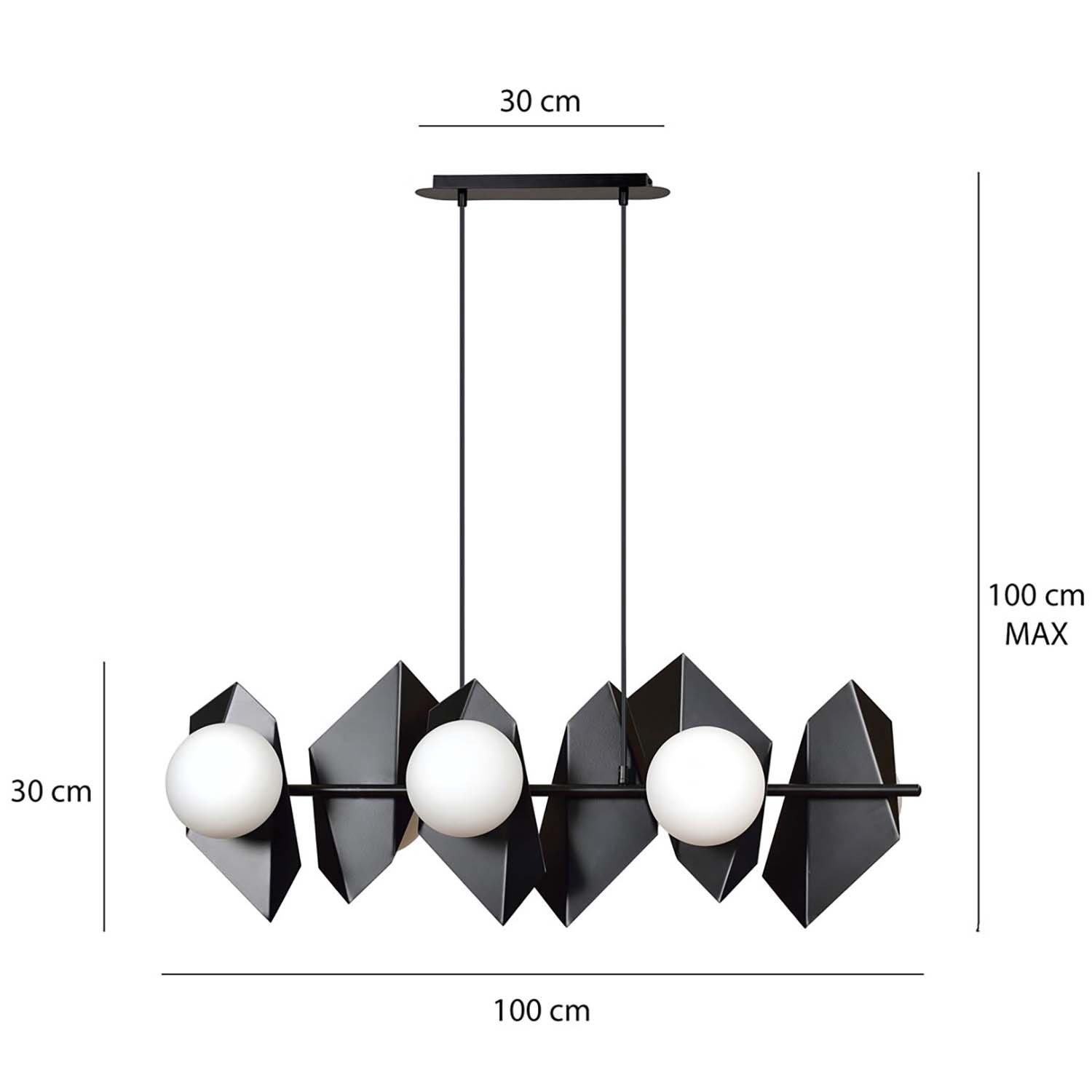 Lampadario Minimal Sharada Acciaio Nero 6 Luci E14 636/6