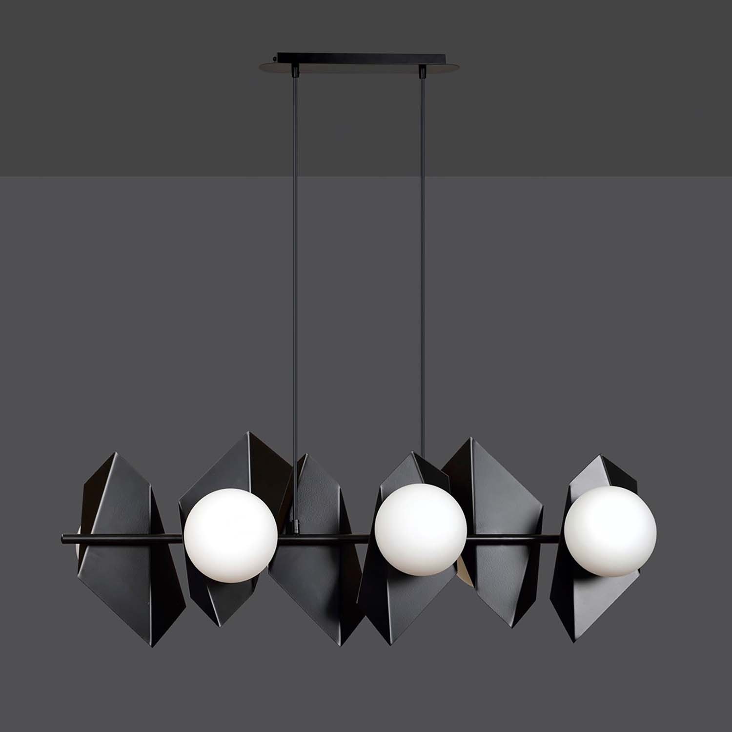 Lampadario Minimal Sharada Acciaio Nero 6 Luci E14 636/6