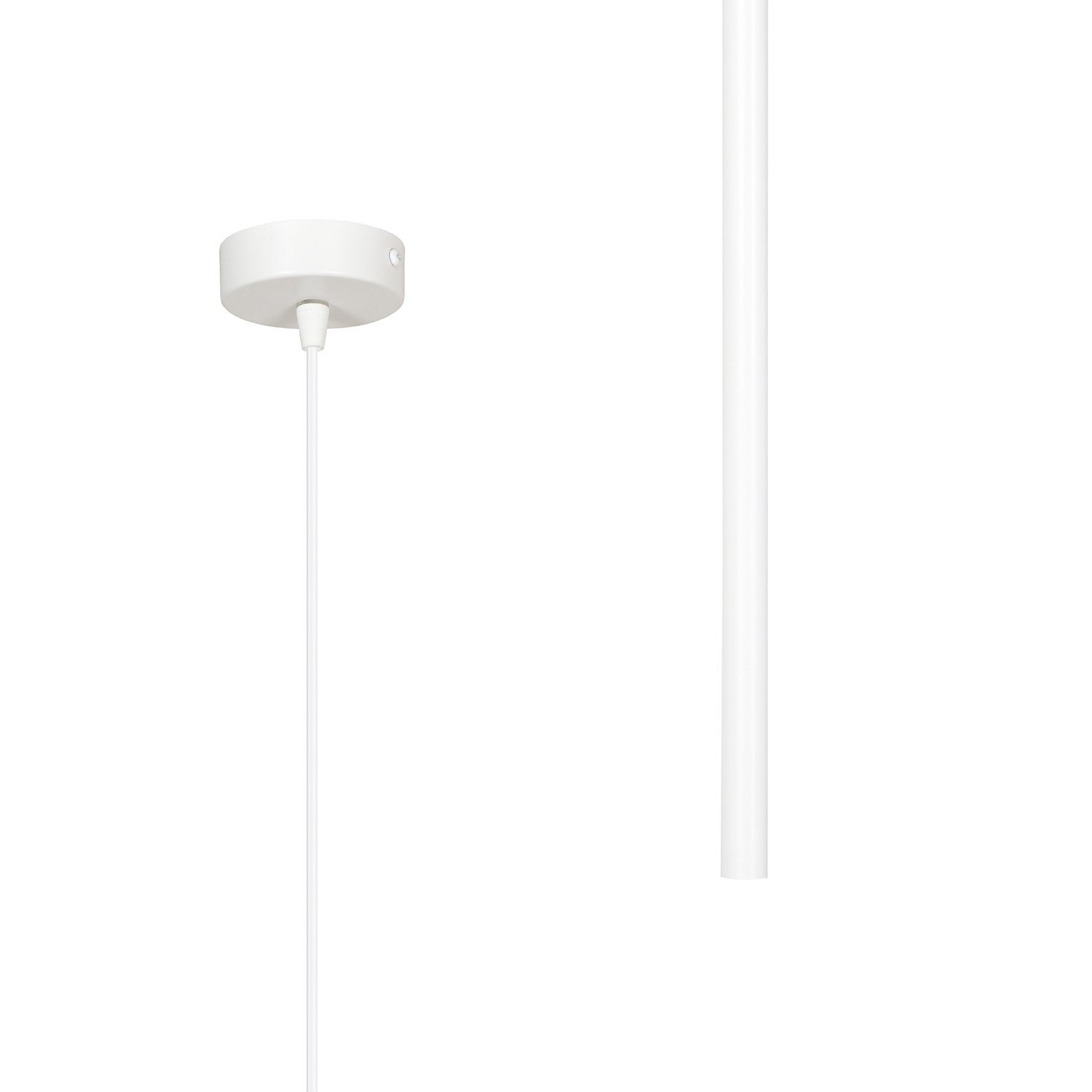 Lampadario 1 Luce Moderno Tsukiyomi Acciaio Bianco E Paralume A Cilindro Sottile 553/1