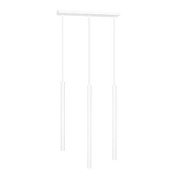 Lampadario 3 Luci Moderno Tsukiyomi Acciaio Bianco E Paralumi A Cilindri Sottili Lampadario 3 Luci Moderno Tsukiyomi Acciaio Bianco E Paralumi A Cilindri Sottili