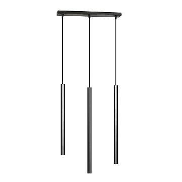 Lampadario 3 Luci Moderno Tsukiyomi Acciaio Nero E Paralumi A Cilindri Sottili Lampadario 3 Luci Moderno Tsukiyomi Acciaio Nero E Paralumi A Cilindri Sottili