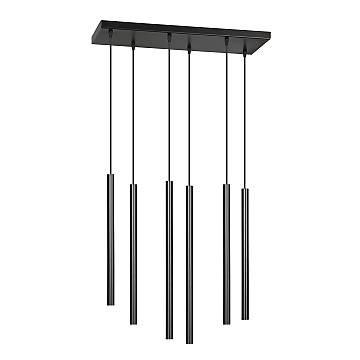 Lampadario 6 Luci Moderno Tsukiyomi Acciaio Nero E Paralumi A Cilindri Sottili Lampadario 6 Luci Moderno Tsukiyomi Acciaio Nero E Paralumi A Cilindri Sottili