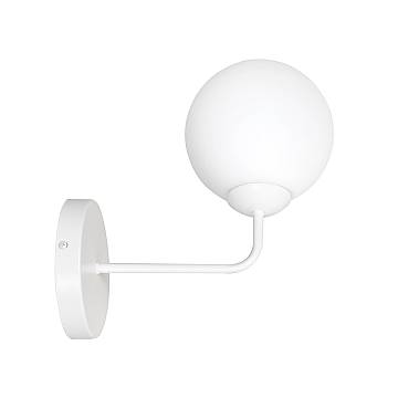 Applique Moderna 1 Luce Wugu Acciaio Bianco E Vetro A Sfera Bianco