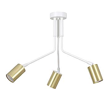 Plafoniera Minimal Morigena Acciaio Bianco 3 Luci Gu10