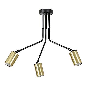 Plafoniera Minimal Morigena Acciaio Nero 3 Luci Gu10