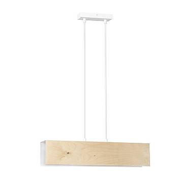 Lampadario 2 Luci Lupos In Acciaio Bianco Corpo Rettangolare E Legno Naturale Lampadario 2 Luci Lupos In Acciaio Bianco Corpo Rettangolare E Legno Naturale