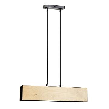 Lampadario 2 Luci Lupos In Acciaio Nero Corpo Rettangolare E Legno Naturale Lampadario 2 Luci Lupos In Acciaio Nero Corpo Rettangolare E Legno Naturale