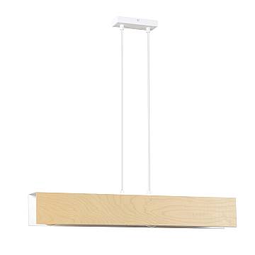 Lampadario 3 Luci Lupos In Acciaio Bianco Corpo Rettangolare E Legno Naturale Lampadario 3 Luci Lupos In Acciaio Bianco Corpo Rettangolare E Legno Naturale