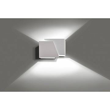 Applique Moderna 1 Luce Ragnar A Forma Geometrica In Acciaio Bianco