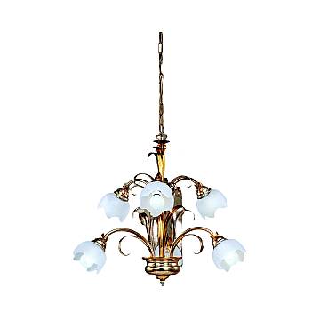Lampadario Classico In Ferro Argento Mecca 6 Luci Alcidi