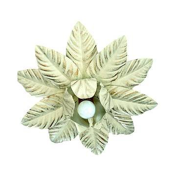 Plafoniera Classica In Ferro Bianco Oro Polvere 1 Luce Gallinella