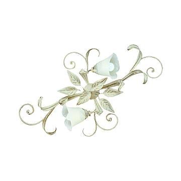 Plafoniera Classica In Ferro Bianco Oro Polvere 2 Luci Procellaria Plafoniera Classica In Ferro Bianco Oro Polvere 2 Luci Procellaria