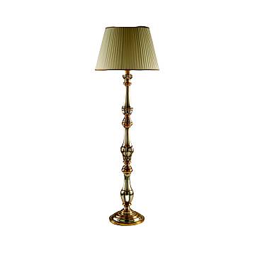 Lampada Da Terra In Legno Classico Argento Mecca Con Paralume 1 Luce Rondine