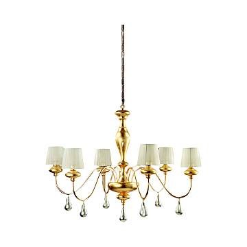 Lampadario In Legno Classico Oro Con Paralume 6 Luci Albanella Lampadario In Legno Classico Oro Con Paralume 6 Luci Albanella