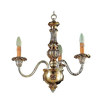 Lampadario In Legno Classico Argento Mecca 2 Luci Airone