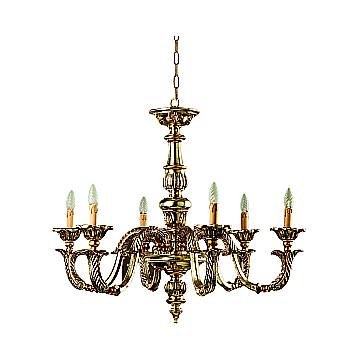 Lampadario In Legno Classico Argento Mecca 6 Luci Cavaliere