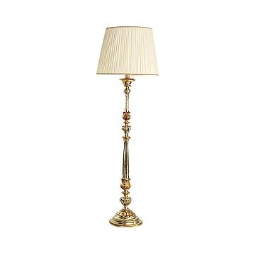 Lampada Da Terra In Legno Classico Argento Mecca Con Paralume 1 Luce Pernice
